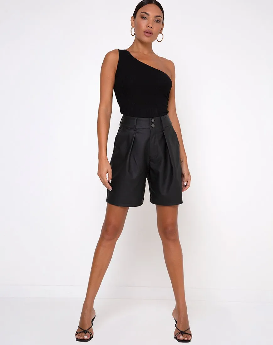 Medi One Shoulder Top in Black