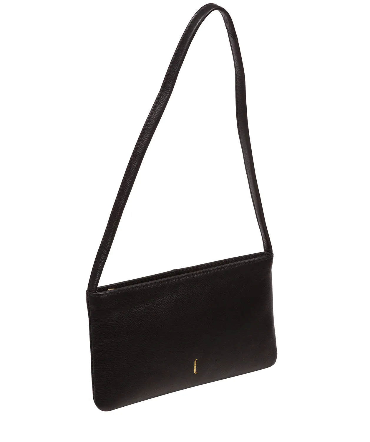 'Mimi' Black Leather Evening Phone Bag