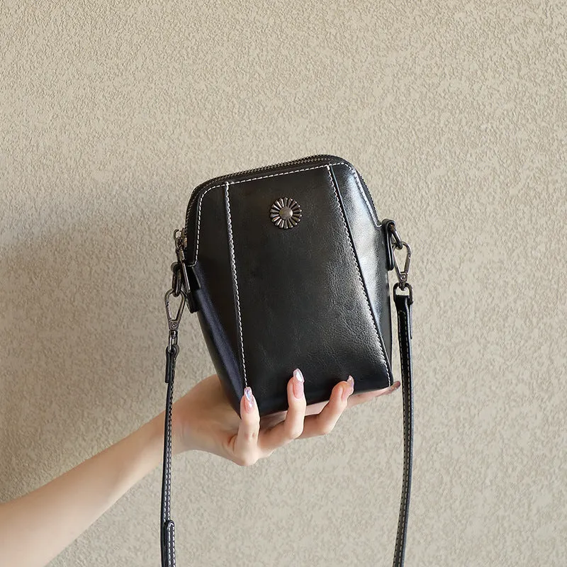 Mobile phone bag women's messenger bag mini small bag popular new leather women's bag 2023 women's mobile phone bag