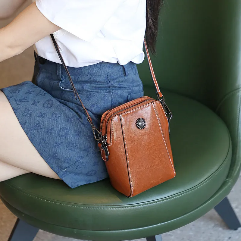 Mobile phone bag women's messenger bag mini small bag popular new leather women's bag 2023 women's mobile phone bag