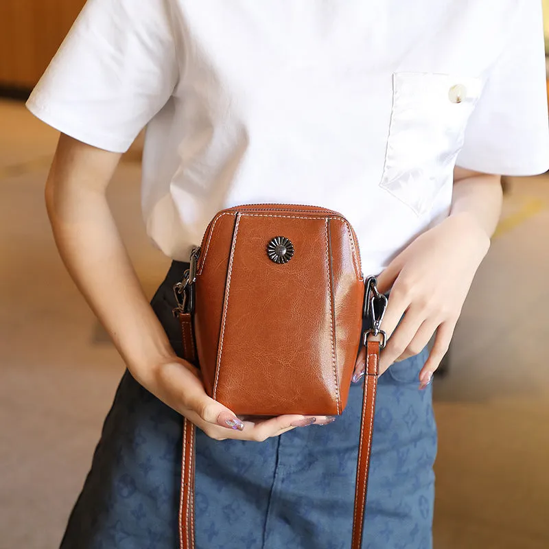 Mobile phone bag women's messenger bag mini small bag popular new leather women's bag 2023 women's mobile phone bag