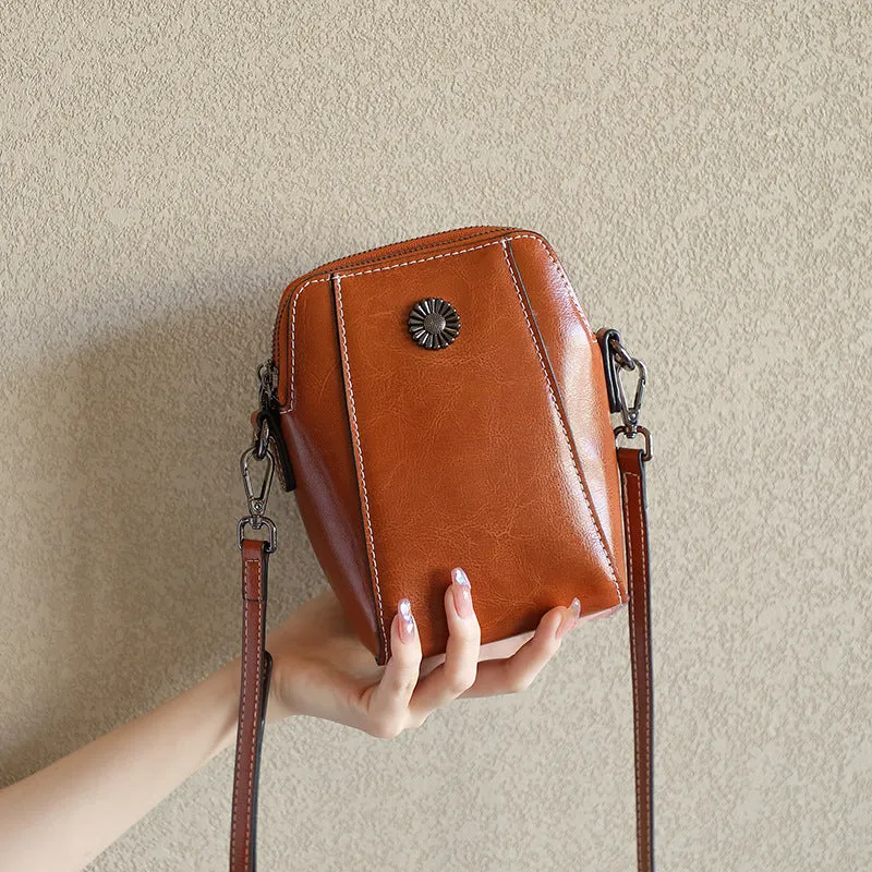 Mobile phone bag women's messenger bag mini small bag popular new leather women's bag 2023 women's mobile phone bag