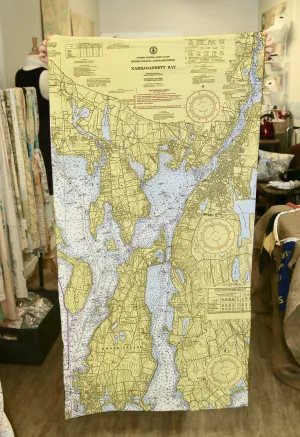 Narragansett Bay, Bristol to Fall River Nautical Chart Quick Dry Towel