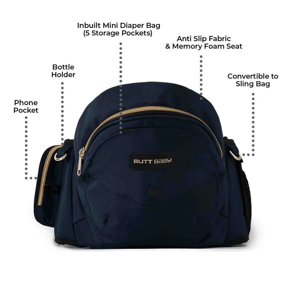 Navy Baby Carrier With Hip Seat