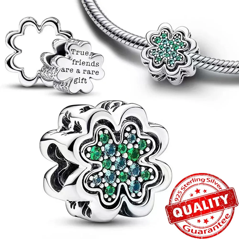 New Arrivals 925 Sterling Silver Green Monstera Leaves Climbing Frog Dangle Charm Fit Necklace Exquisite Gifts Original Bracelet