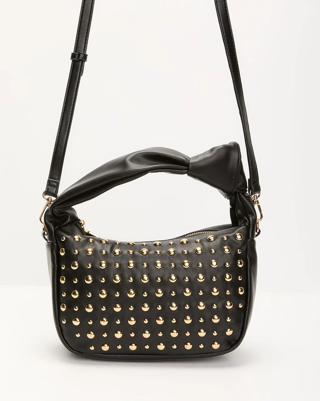 Niamara Knotted Top Handle Stud Embellished Bag