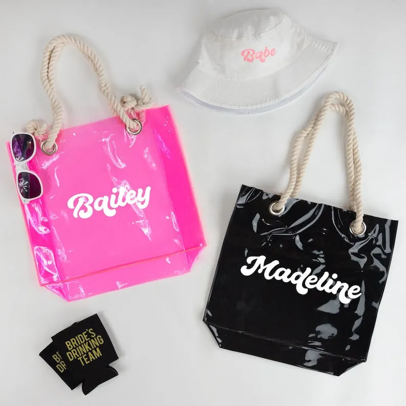 Nivel bags Holographic with customized name tote bag with rope handle go to with every outfit