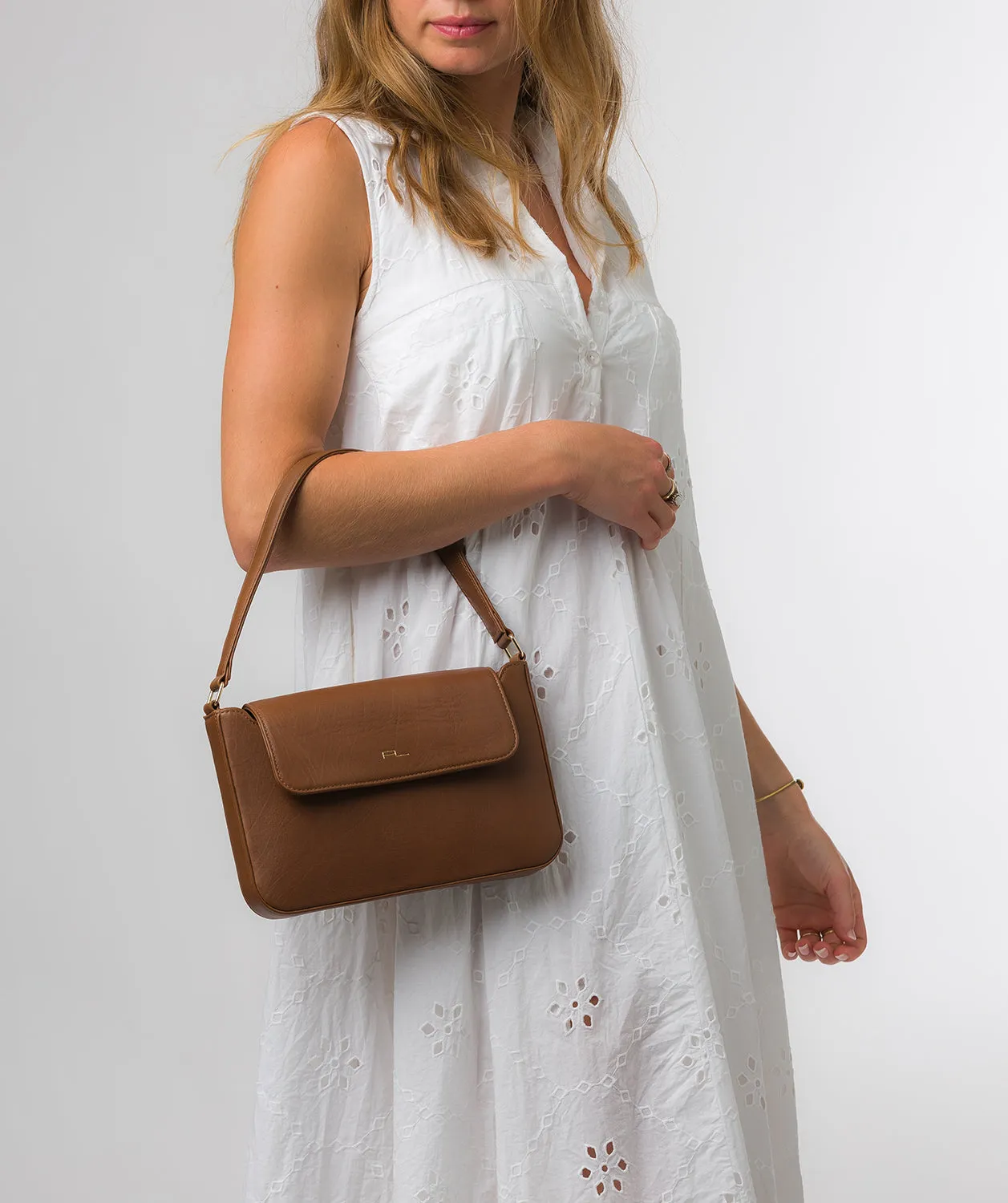 'Olivia' Chestnut Nappa Leather Evening Bag