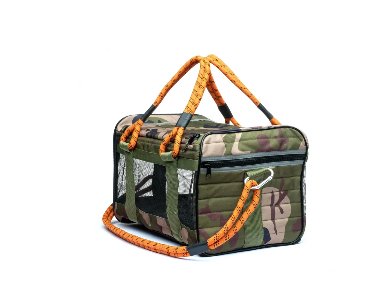 Out-Of-Office Dog Carrier in Camo with Orange Straps (FINAL SALE)