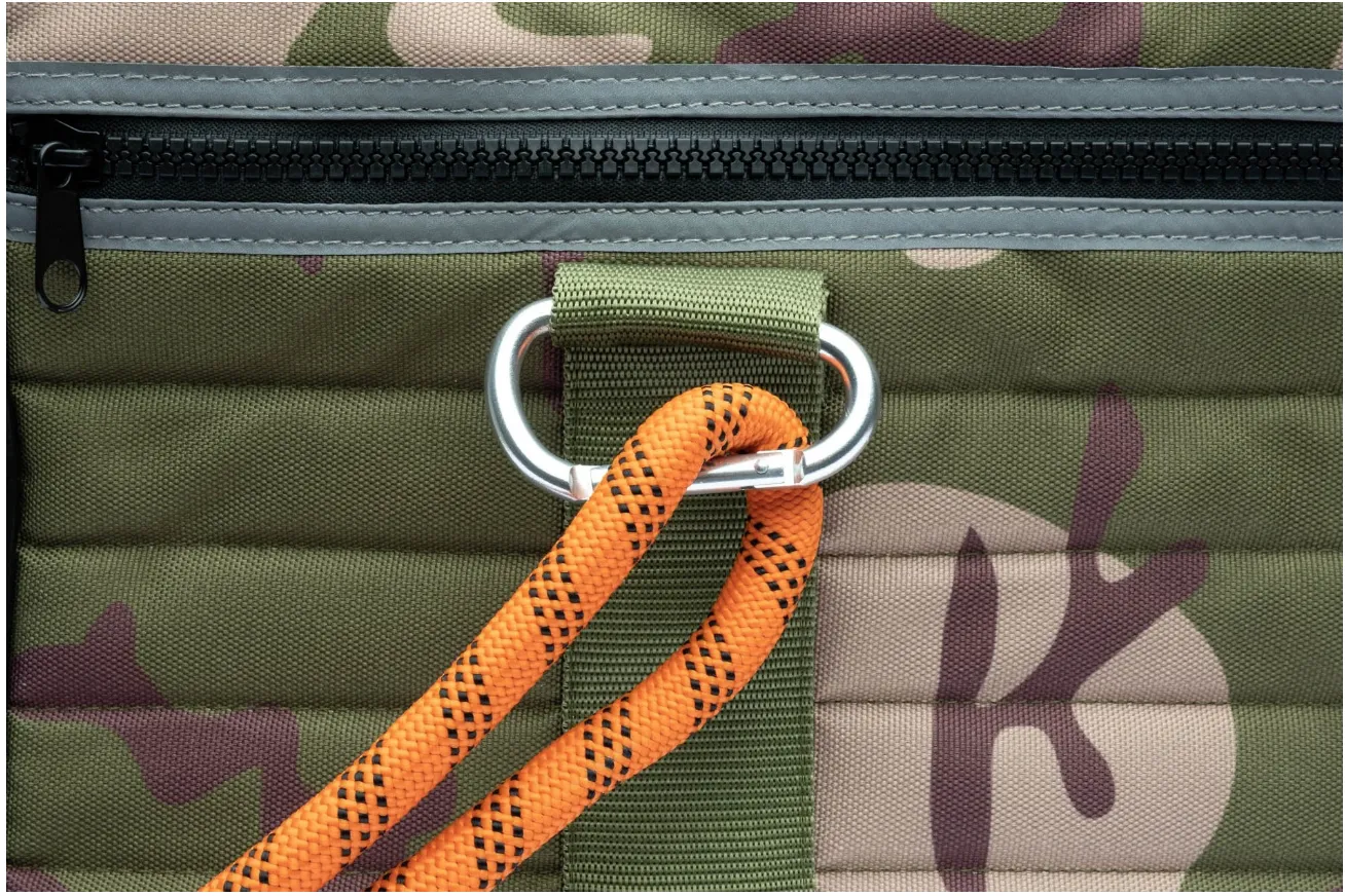 Out-Of-Office Dog Carrier in Camo with Orange Straps (FINAL SALE)