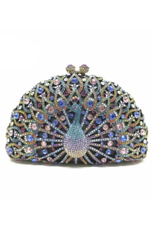 Peacock Rhinestone Evening Bag