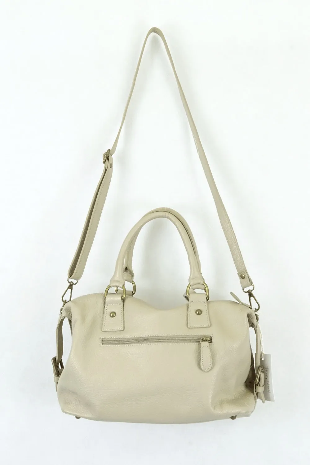 Pelletteria Veneta Beige Leather Bowler Bag