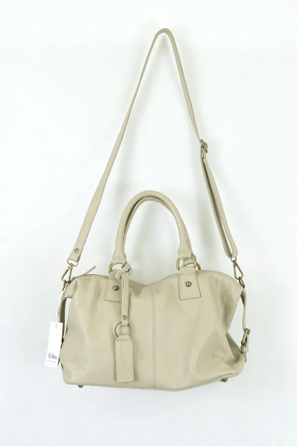 Pelletteria Veneta Beige Leather Bowler Bag