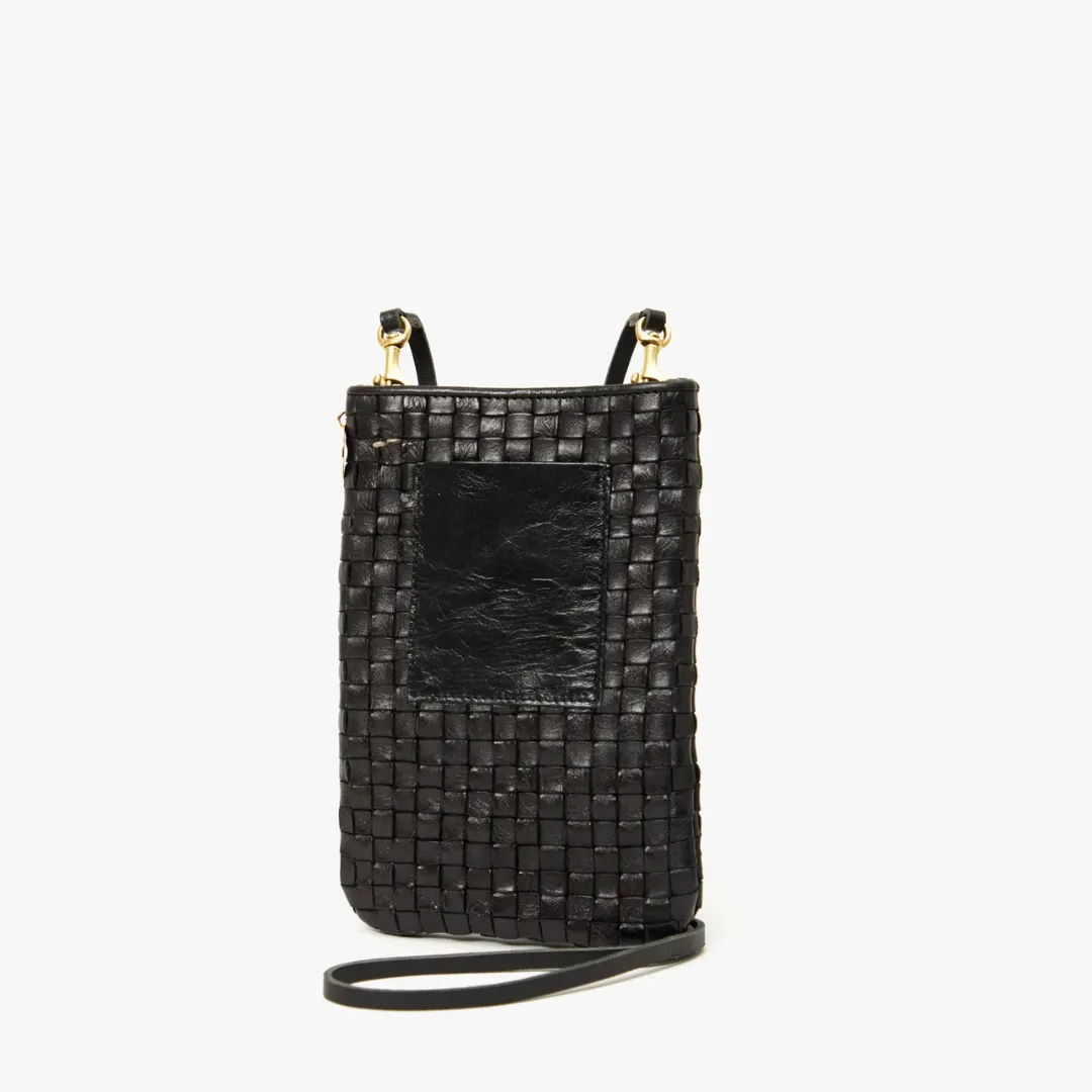 Poche Phone Bag (Black Woven Checker)