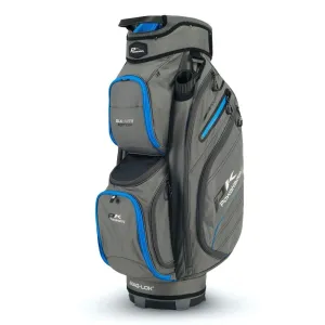 Powakaddy DLX Lite Golf Cart Bag 2024 - Gun Metal Blue Trim