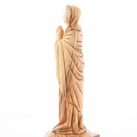 Praying Virgin Mary Carving, 9.1" Olive Wood Carving Statue from Bethlehem