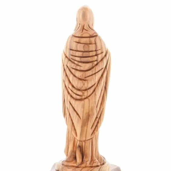 Praying Virgin Mary Carving, 9.1" Olive Wood Carving Statue from Bethlehem