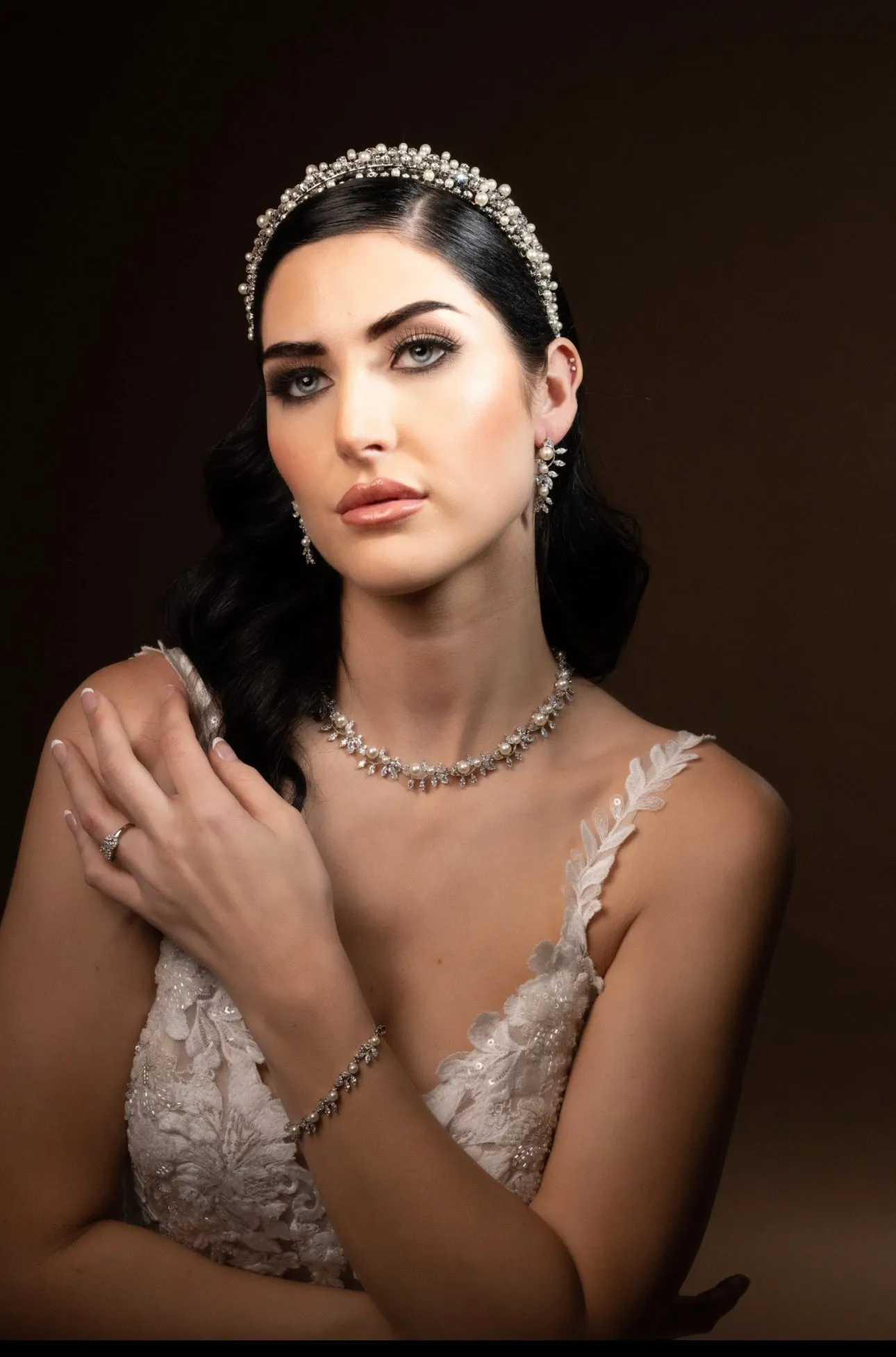 RAINA Luxurious Swarovski and Pearl Headband