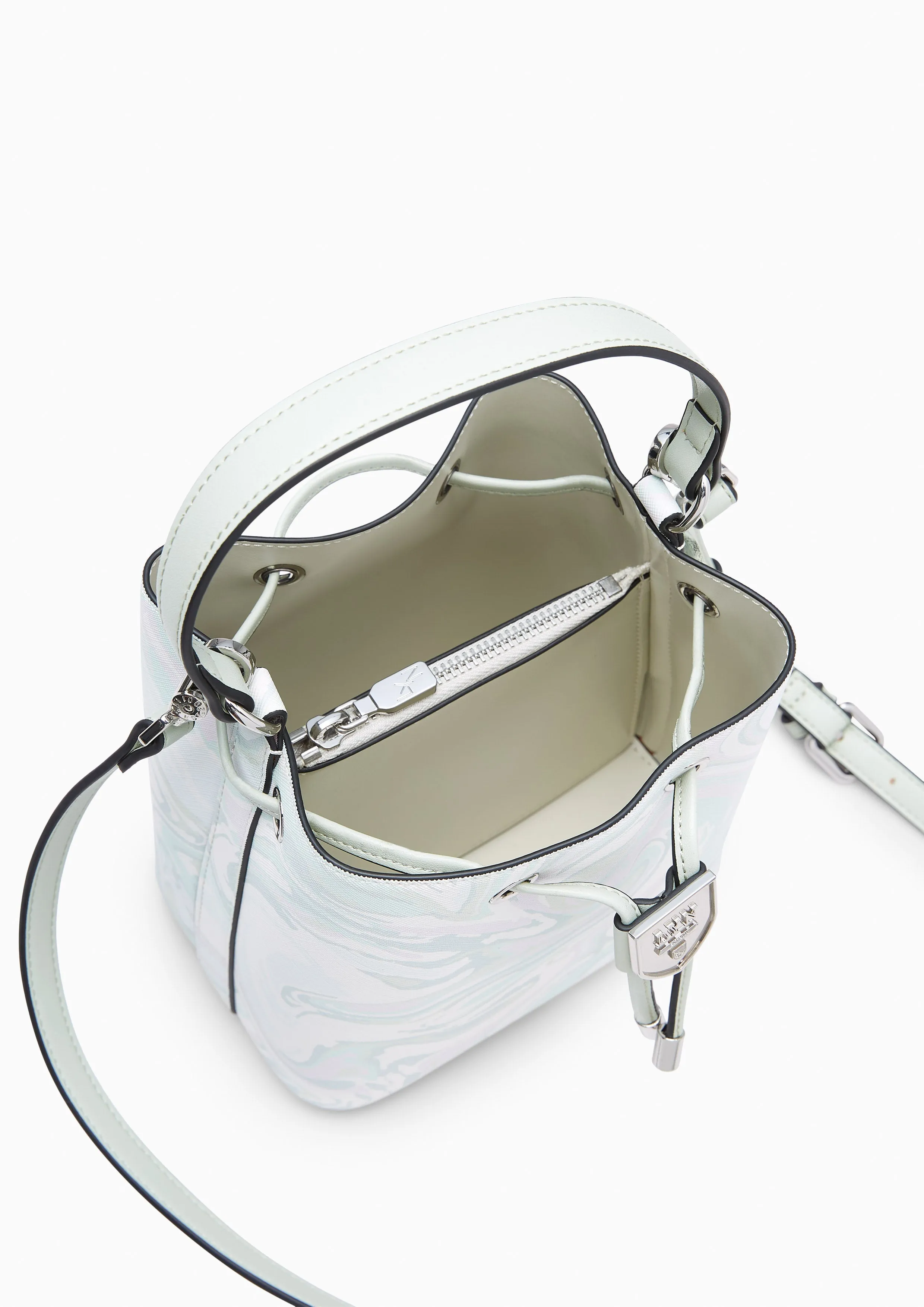 Re-Edit Marble Mini Bucket Bag Green