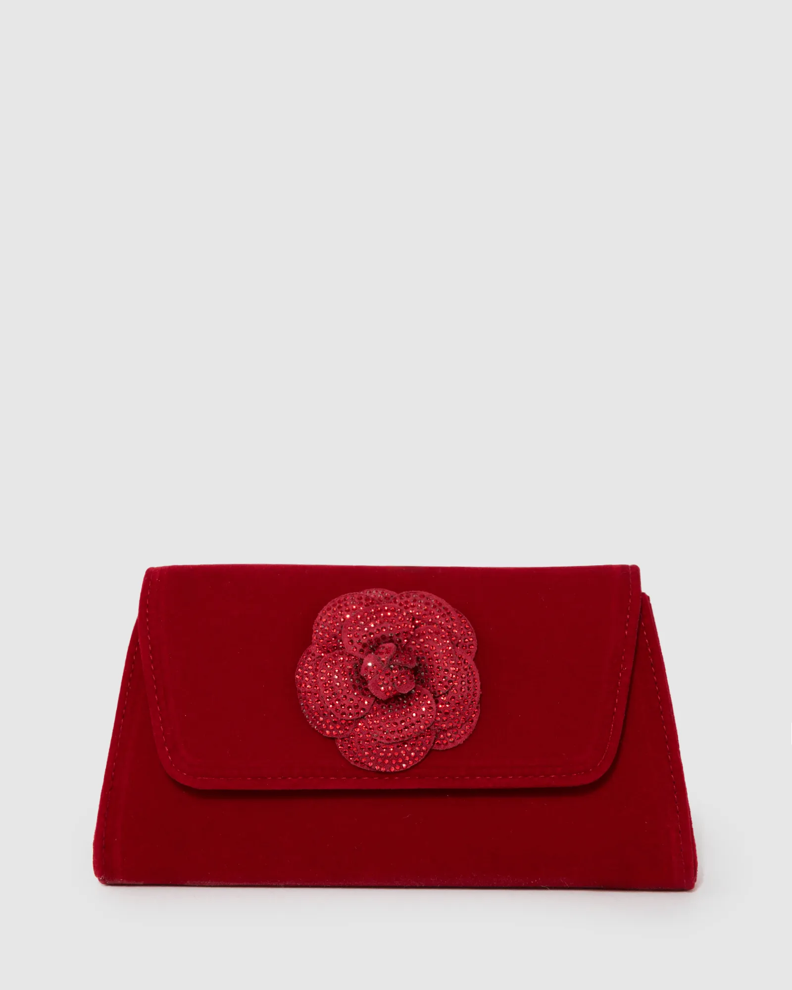 Red Leaha Rose Evening Clutch Bag