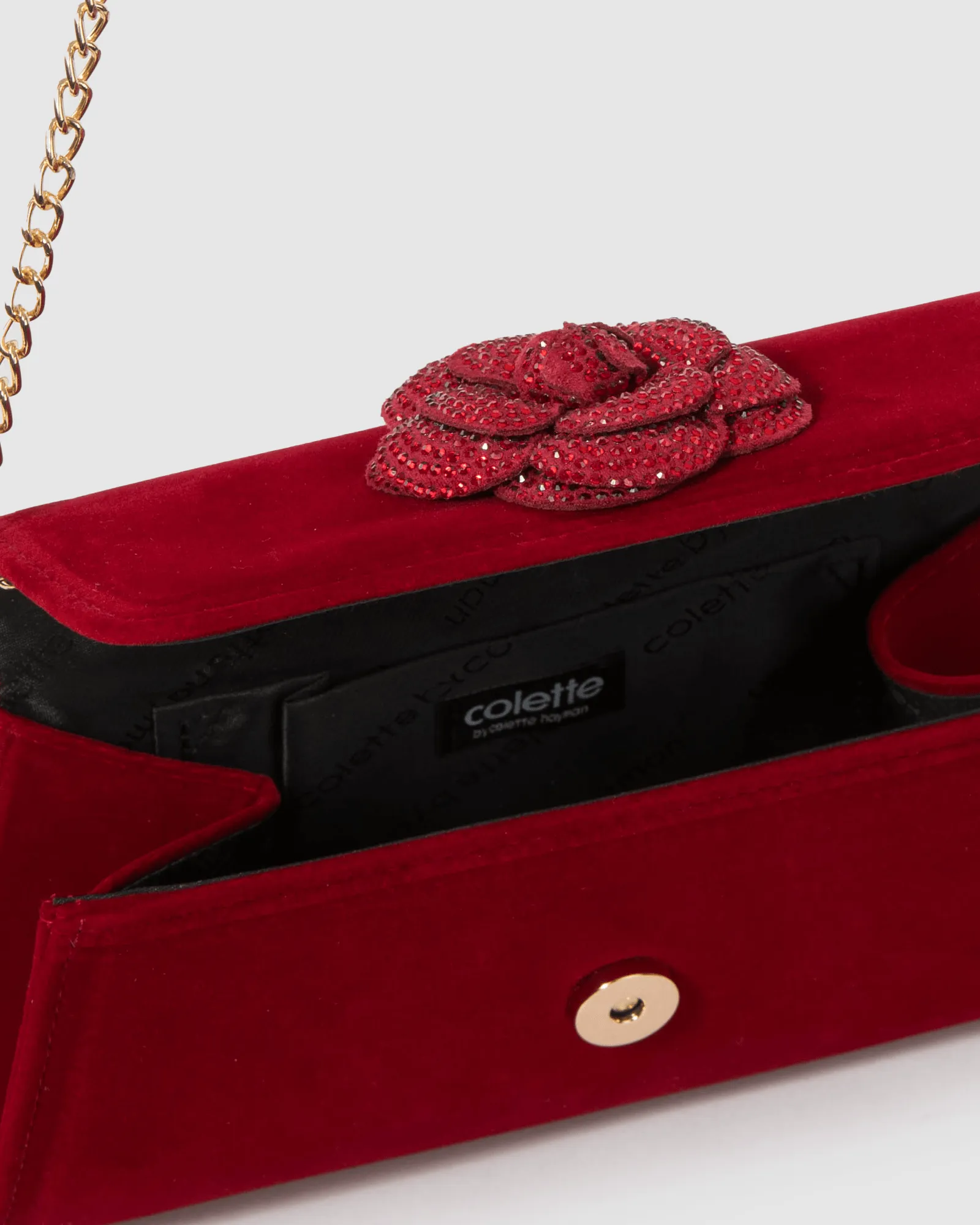 Red Leaha Rose Evening Clutch Bag