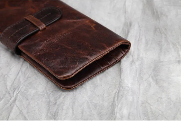 Retro Full Grain Leather Long Purse/Wallet