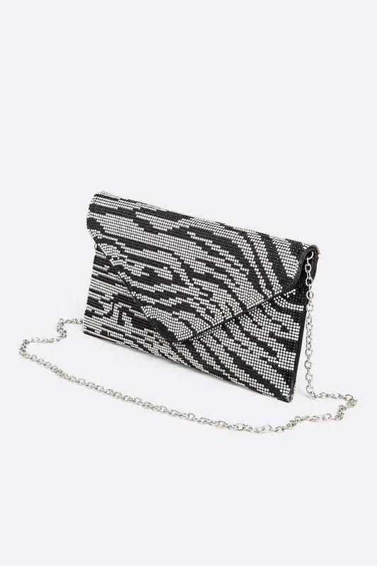 Rhinestone Animal Print Convertible Clutch