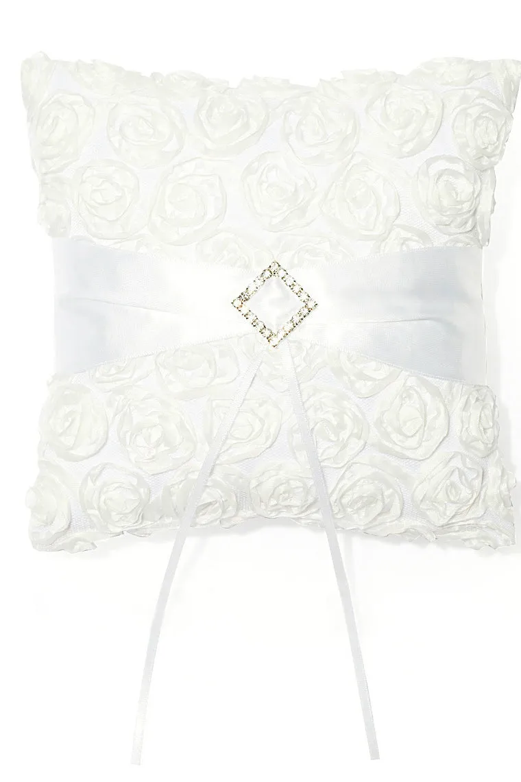 Rose Ring Pillow With Sash