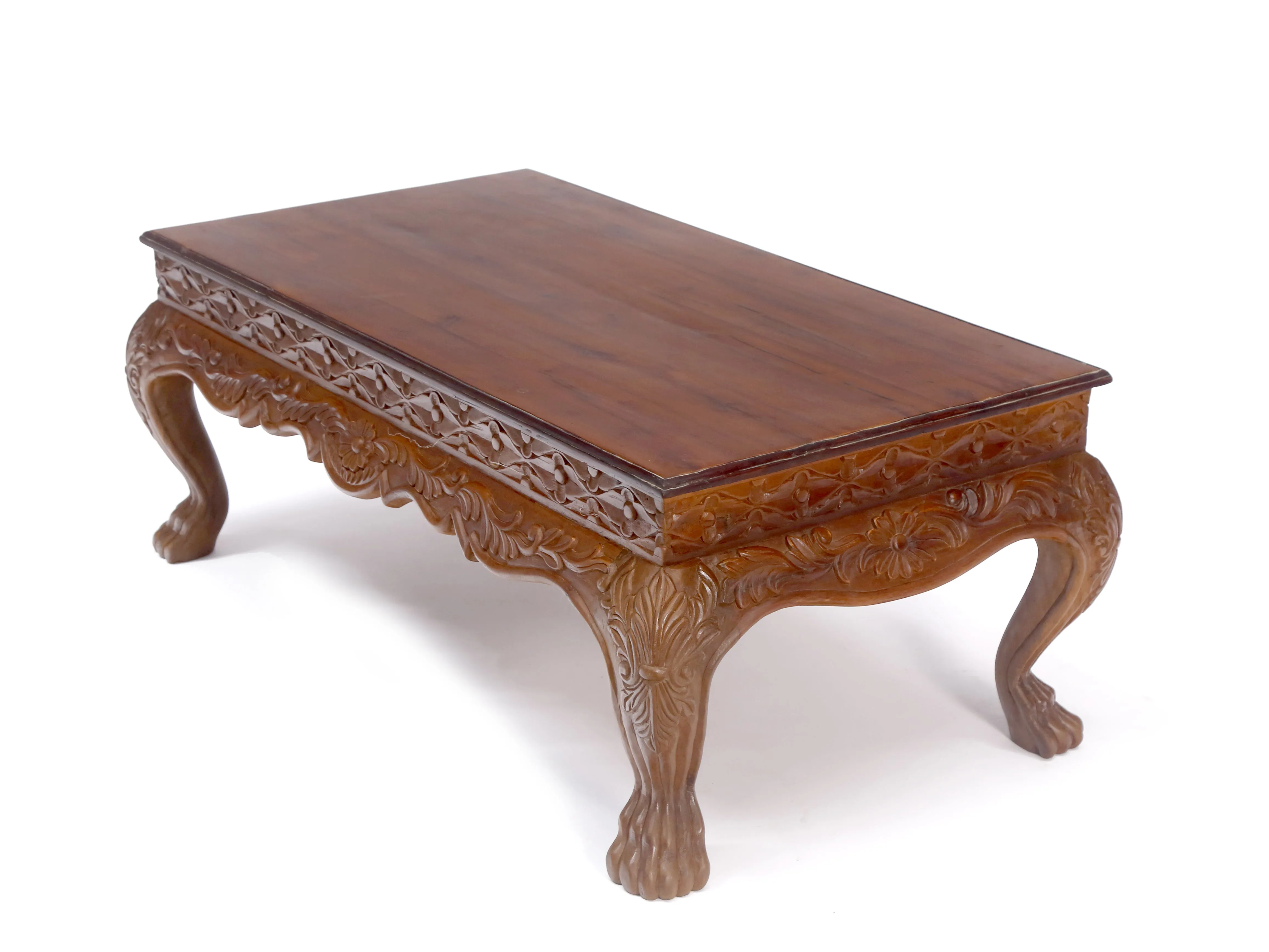 Royal Lion Leg carved Flower Pattern Coffee Table