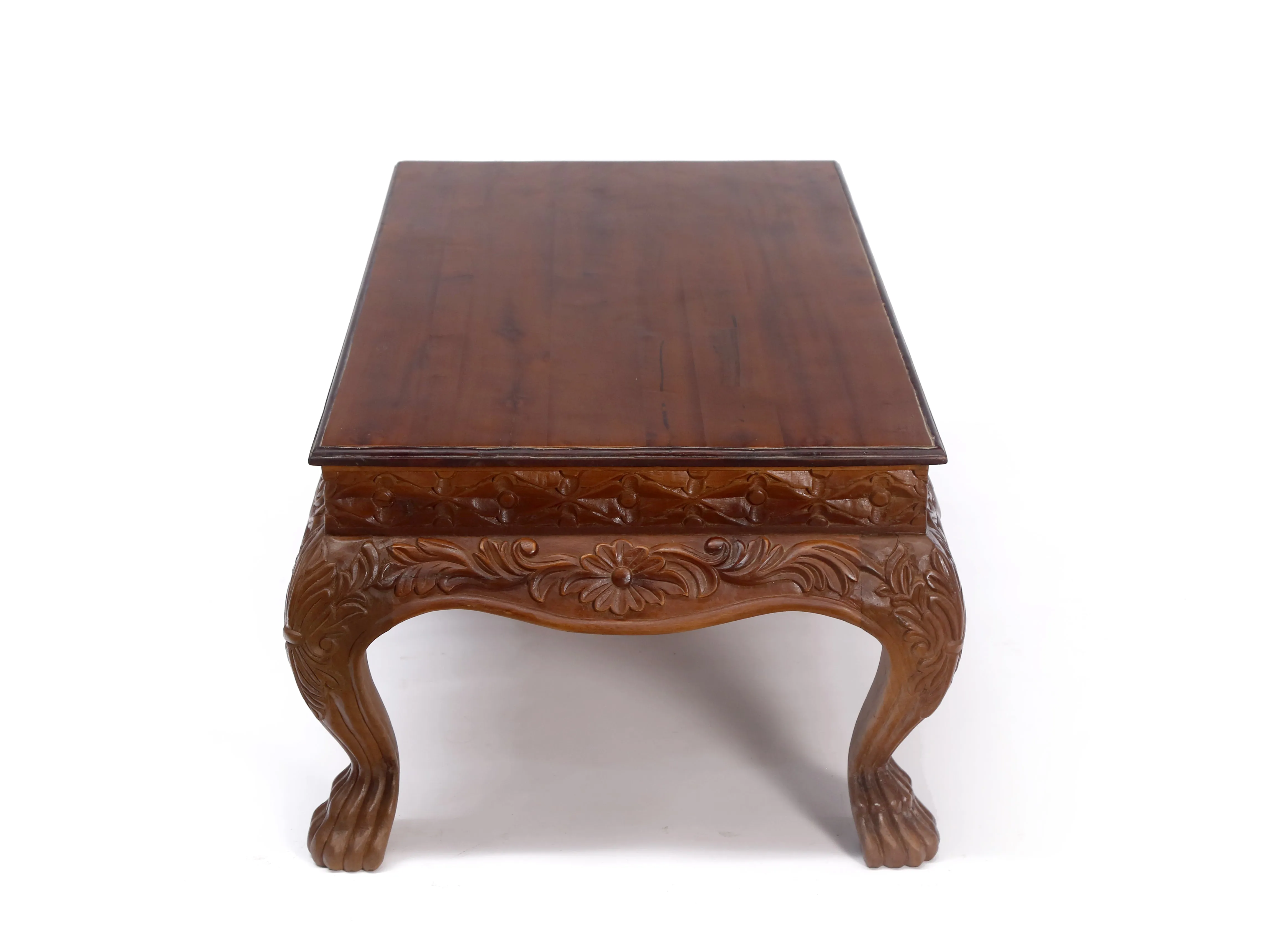 Royal Lion Leg carved Flower Pattern Coffee Table