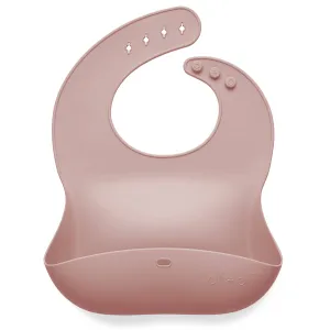 Silicone Baby Bib Roll Up & Stay Closed (Blush)