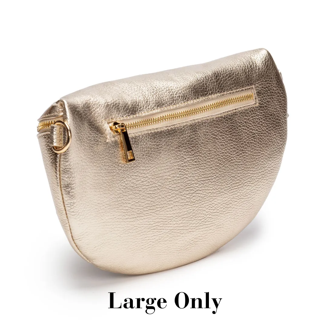 Sling Bag - Gold with Gold Chevron Strap