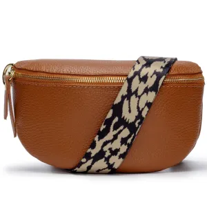 Sling Bag - Tan with Leopard Strap