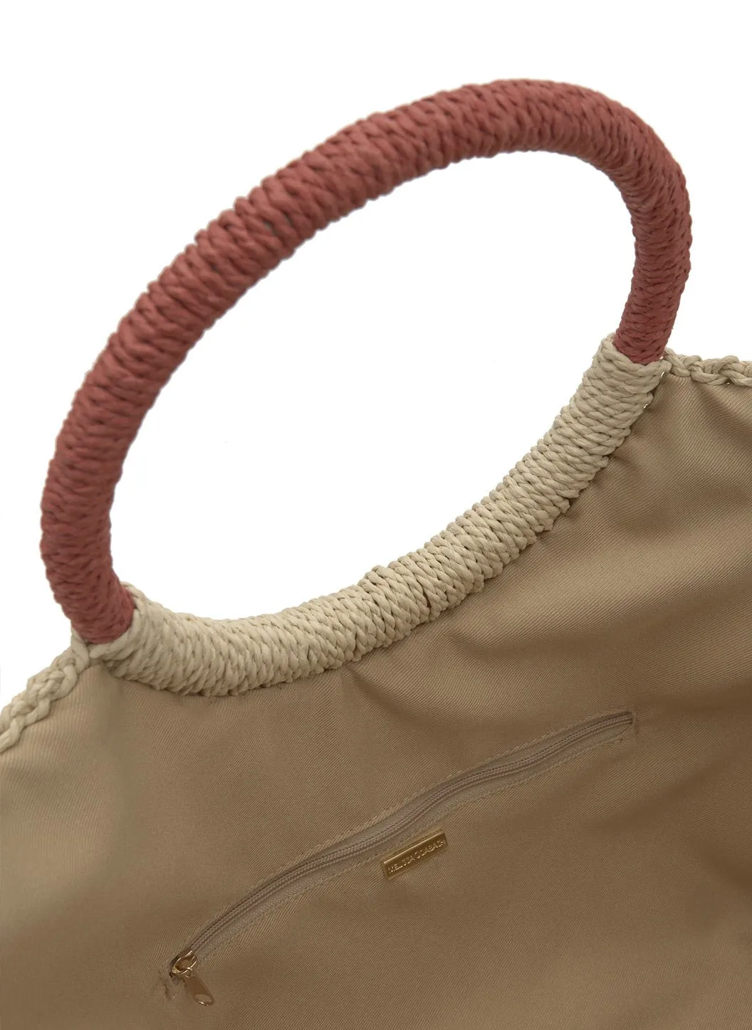 Sorrento Woven Basket Tassle Bag Natural Cinnamon