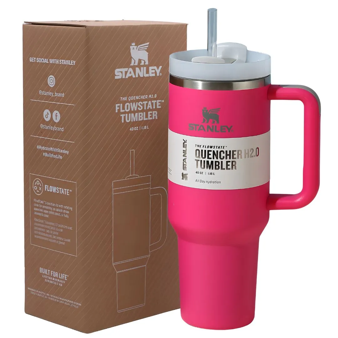 Stanley Pink Quencher Flowstate 40 OZ Tumbler Cup