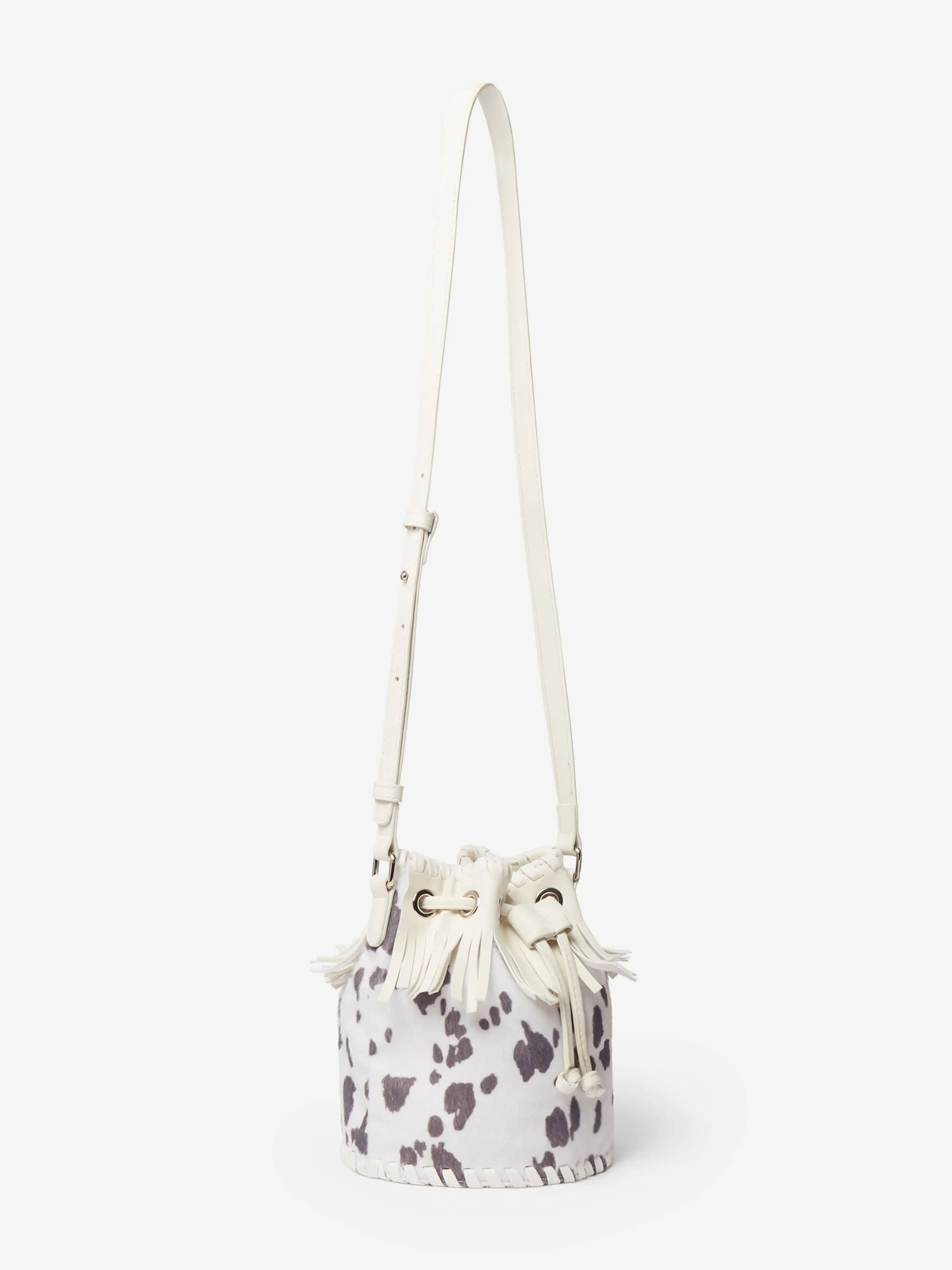 Stella McCartney Girls Tassle Bucket Bag in Ivory (23cm)