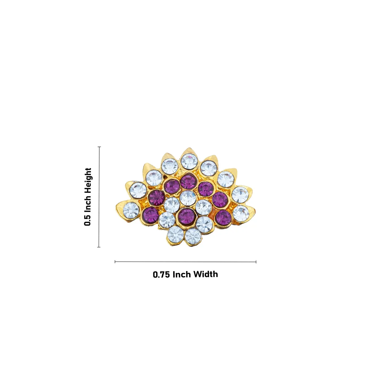 Stone Earring Pair - 0.5 x 0.75 Inches | Stud Earring/ Stone Karnapathiram for Deity