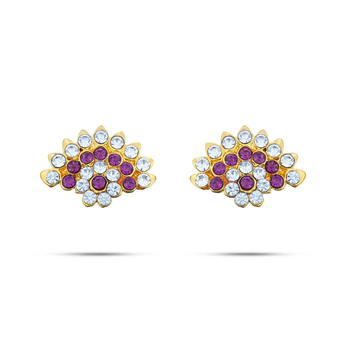 Stone Earring Pair - 0.5 x 0.75 Inches | Stud Earring/ Stone Karnapathiram for Deity