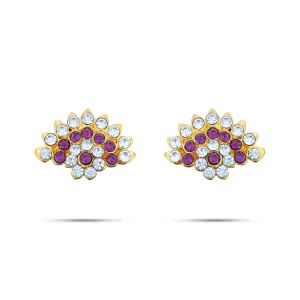 Stone Earring Pair - 0.5 x 0.75 Inches | Stud Earring/ Stone Karnapathiram for Deity