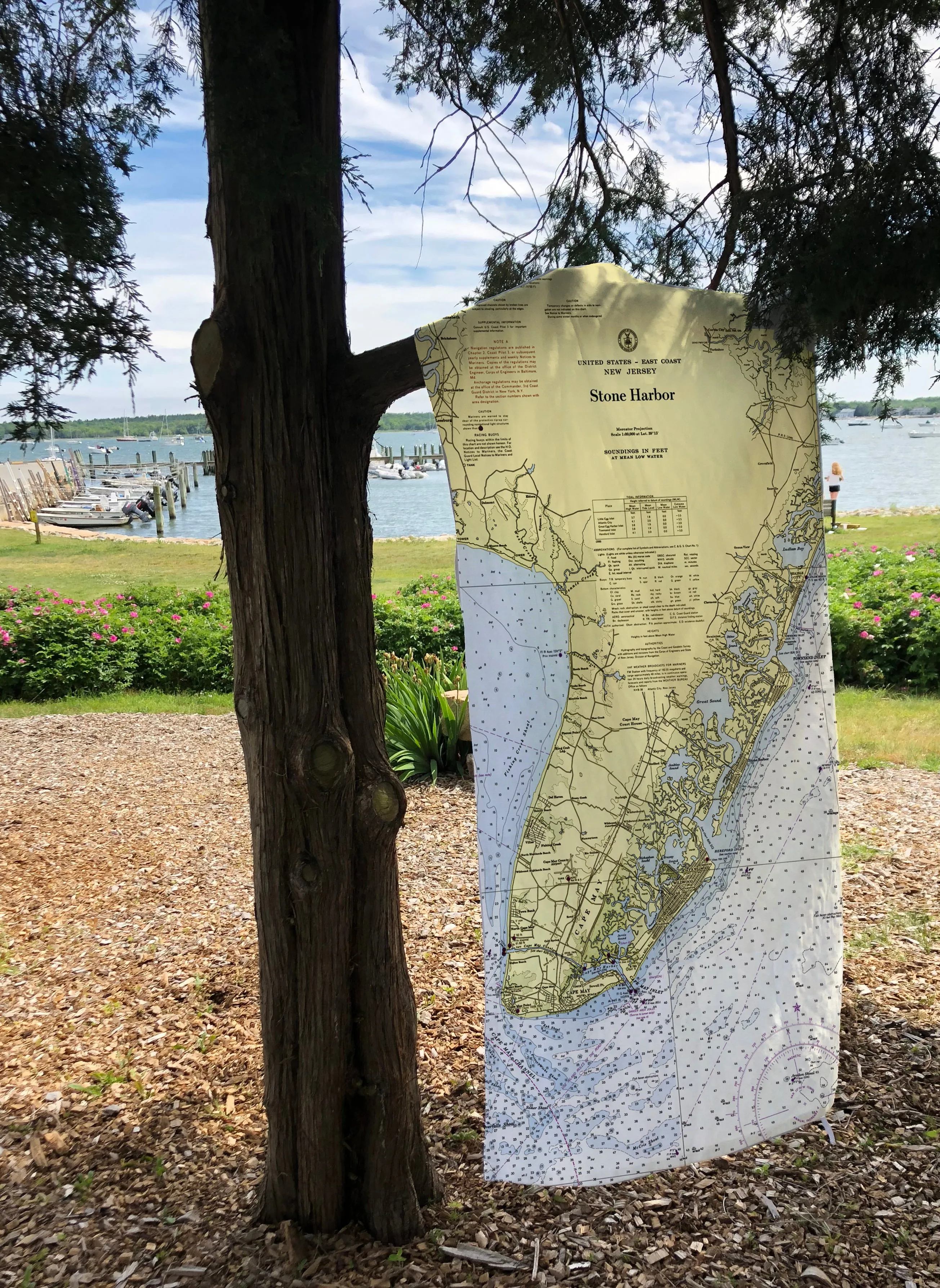 Stone Harbor, NJ Vintage Nautical Chart Quick Dry Towel