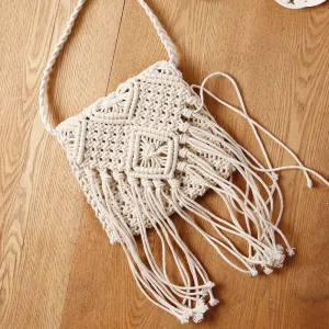 Tassels Oblique Straw Bag Shoulder Woven Summer Beach Bag