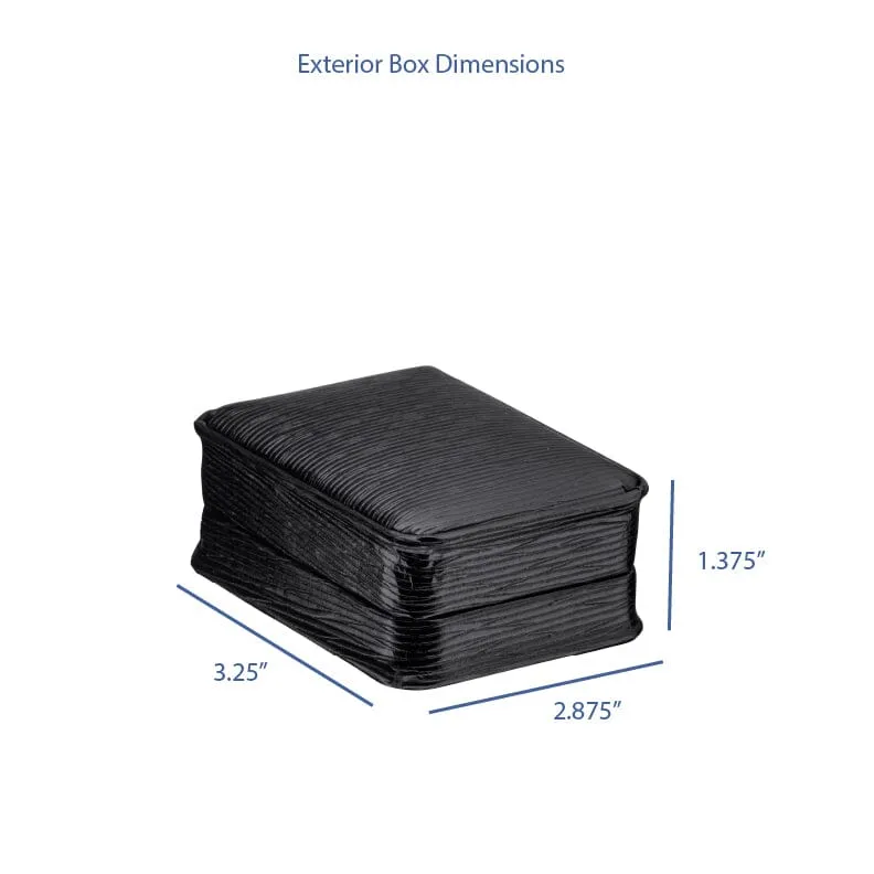 Textured Leatherette T-Style Earring Box, Exquisite Collection