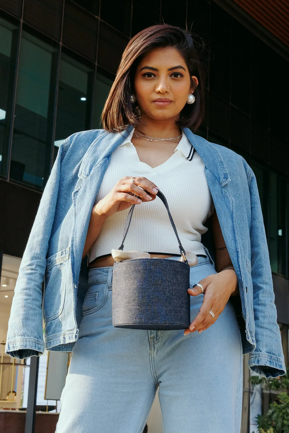 The Blue-Grey Bucket Bag