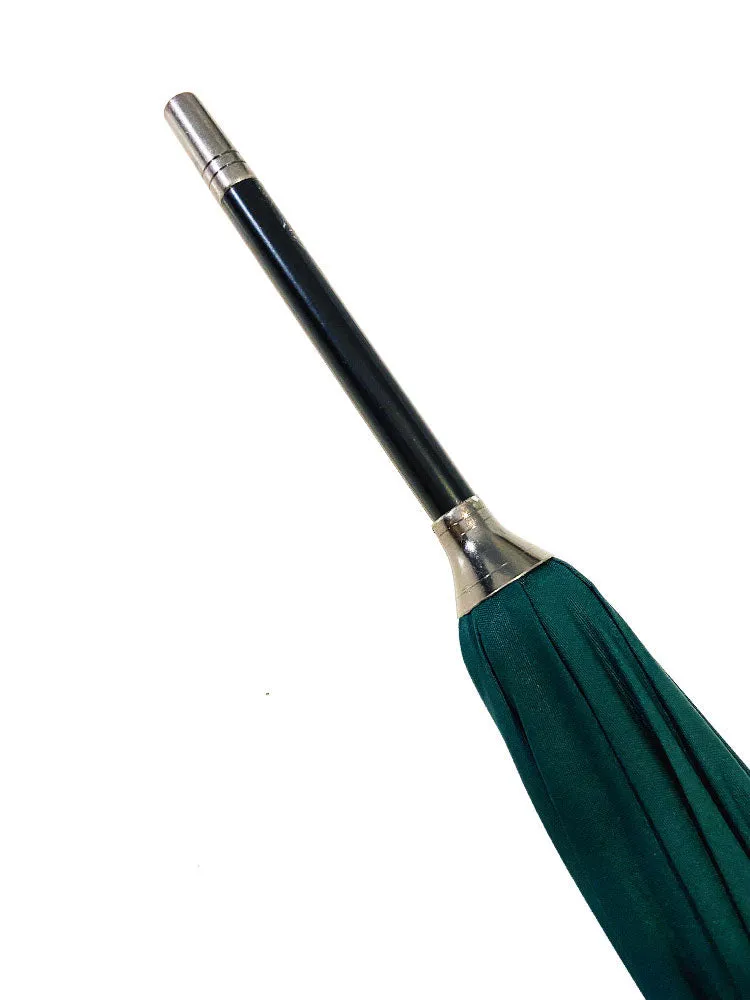 The Cotton® Polished Maple Handle Umbrella- Racing Green