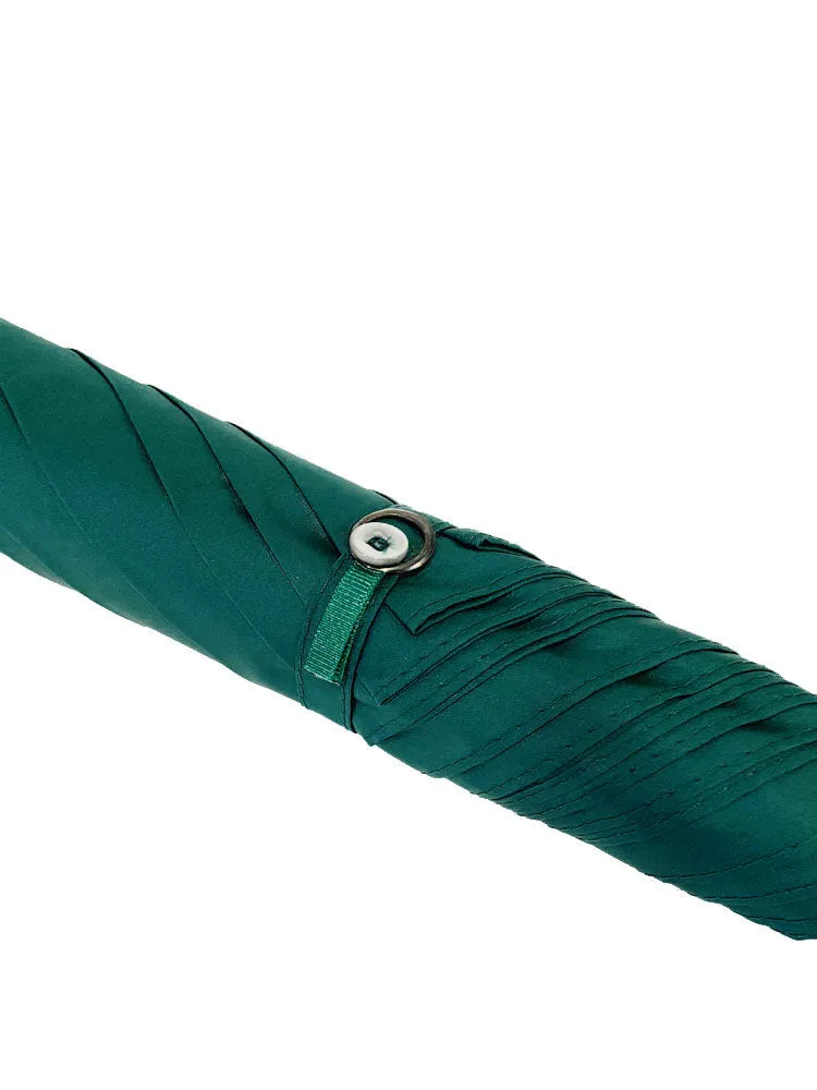 The Cotton® Polished Maple Handle Umbrella- Racing Green