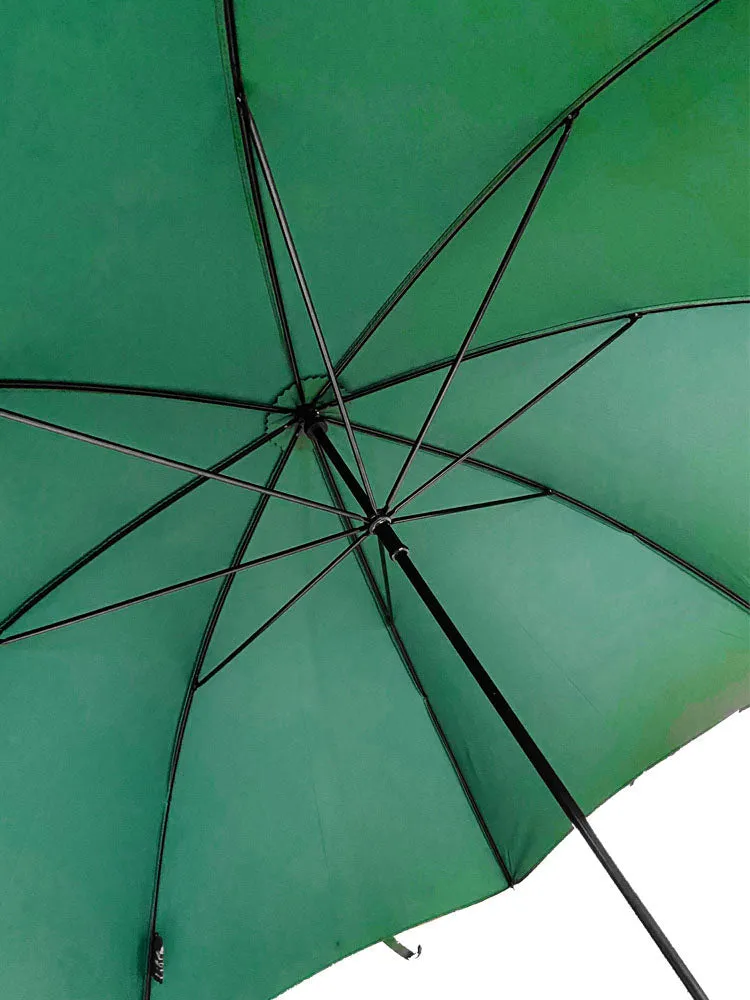 The Cotton® Polished Maple Handle Umbrella- Racing Green