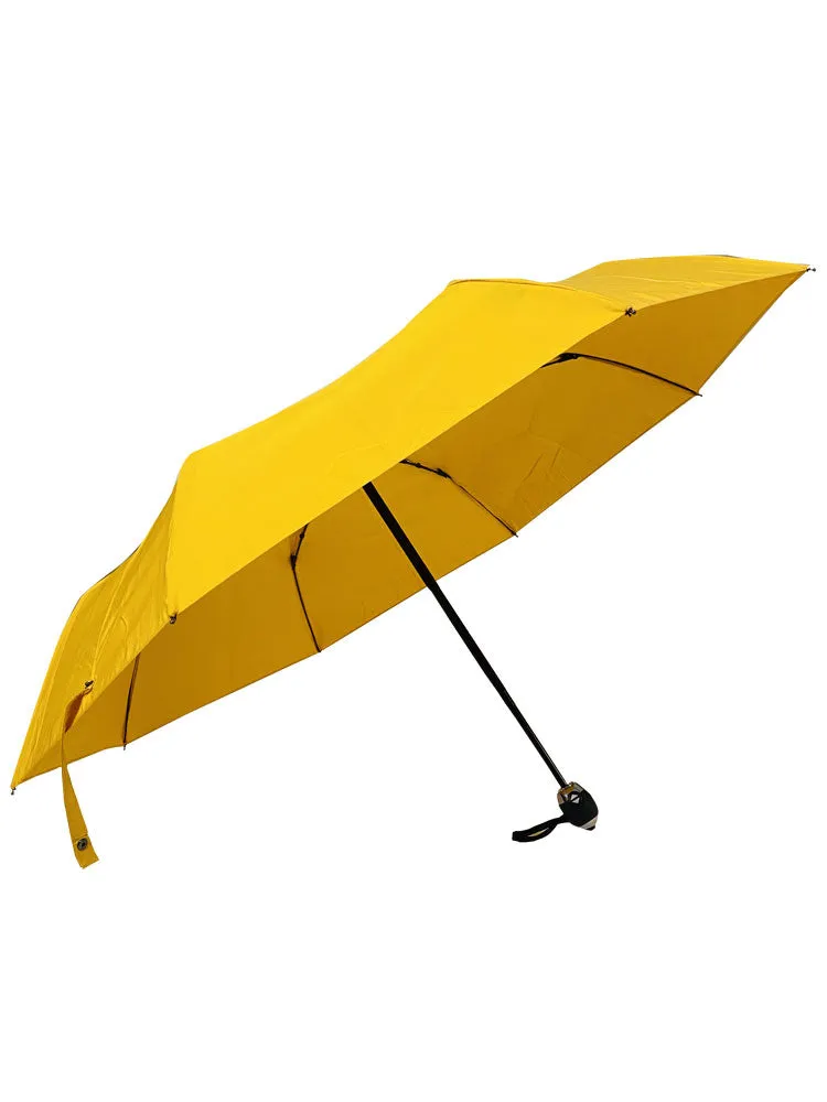 The Cotton® Straight Black & Silver Metal handle Umbrella- Aesthetic Yellow