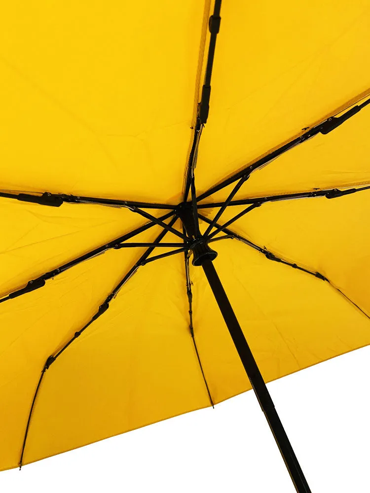 The Cotton® Straight Black & Silver Metal handle Umbrella- Aesthetic Yellow