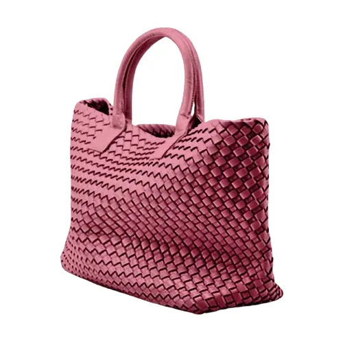 The Nicola Weave Tote Bag in burgundy