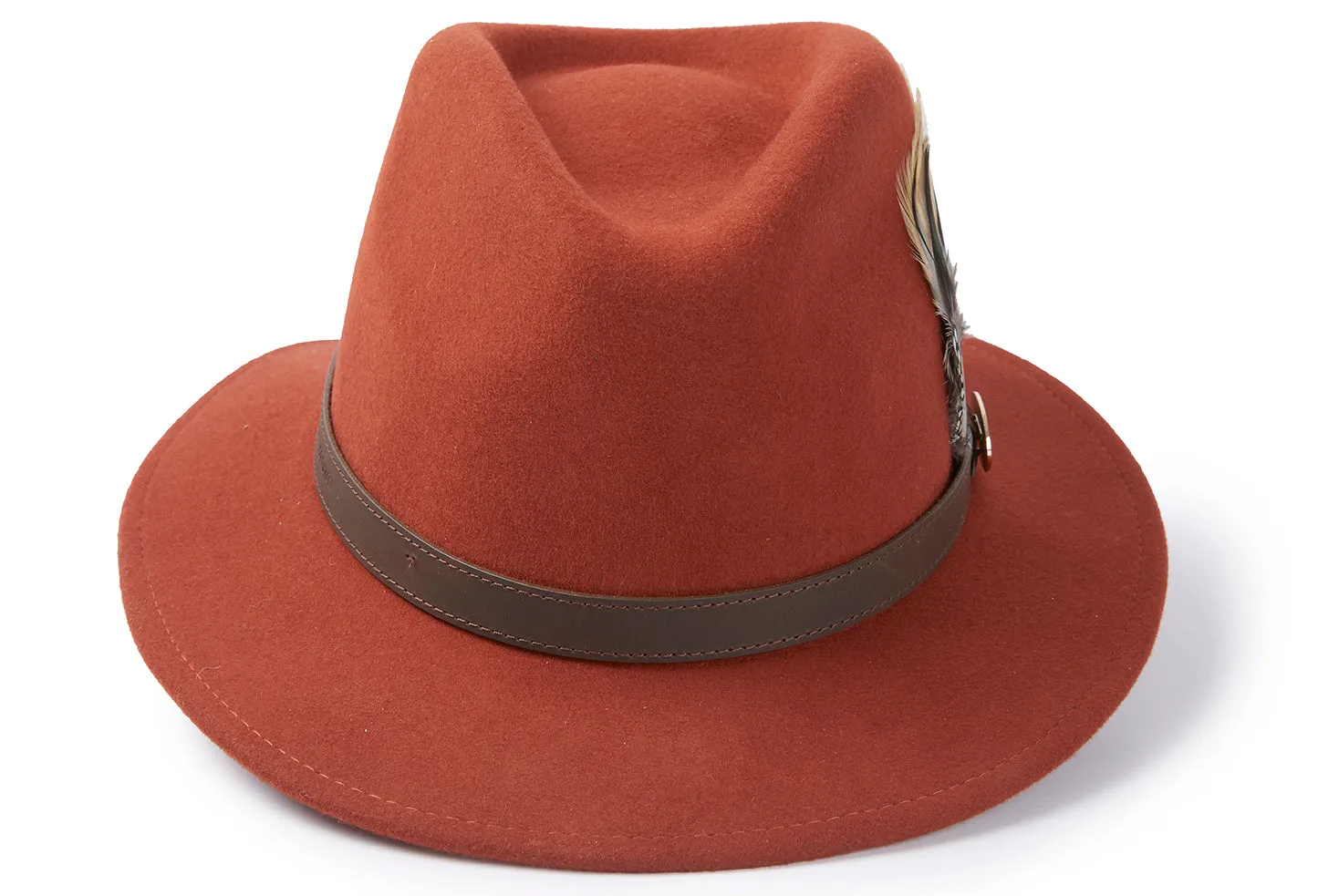 The Suffolk Fedora in Cinnamon (Fawn Feather)